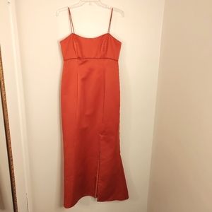 Alfred Angelo burnt orange Y2k formal maxi dress. Size S/M